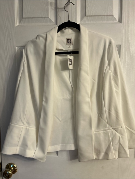 Anne Klein Jackets & Blazers - Anne Klein White Open-Front Women's Blazer Jacket